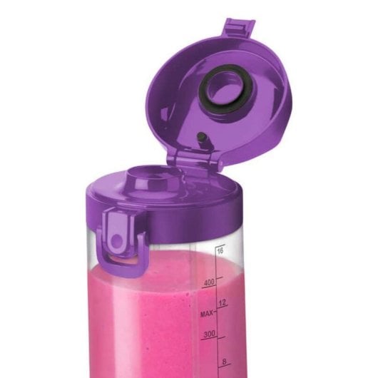 Liquidificador Portátil NutriBullet NBP003PU 475ml Tritan USB-C 2000mAh Picador de Gelo Púrpura