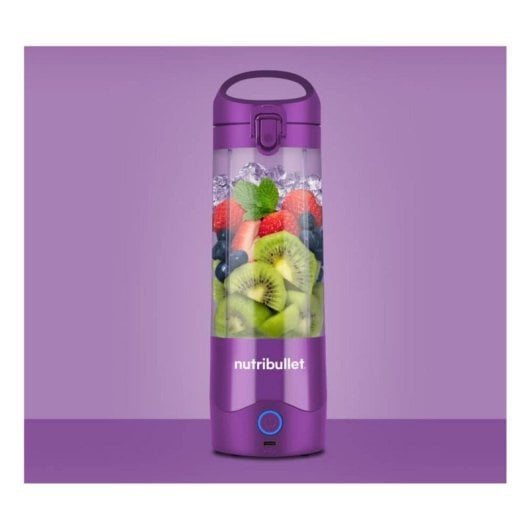 Liquidificador Portátil NutriBullet NBP003PU 475ml Tritan USB-C 2000mAh Picador de Gelo Púrpura