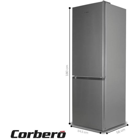 Frigorífico Corberó CCH1824EX 262L Inox Estático Luz LED Crisper Silencioso 40dB