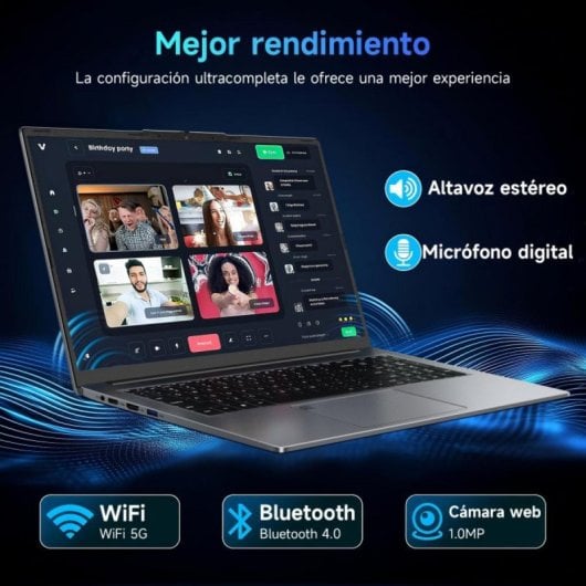 Portátil DU71 Intel Core N95 16GB 512GB SSD NVIDIA GeForce MX550 17.3" FHD Gris