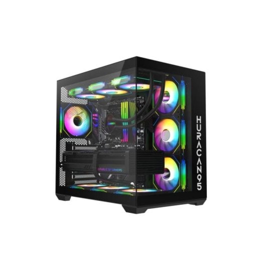 Caja SUPRA GAMING HURACAN95 ARGB Negra ATX 4 Ventiladores Cristal Templado USB 3.0