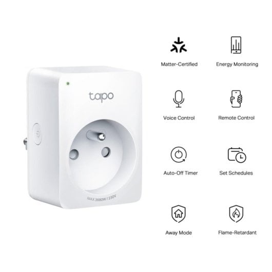 TP-Link Tapo P110M Prise Connectée Intérieure Blanche Wi-Fi Bluetooth 3680W 16A