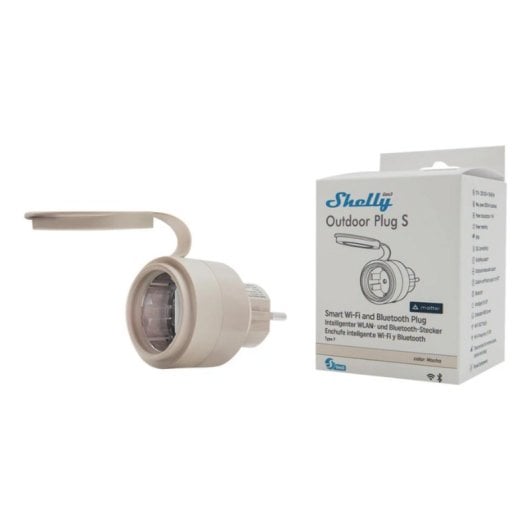 Tomada Shelly Outdoor Plug S Gen3 Mocha Wireless Bluetooth Wi-Fi Exterior 12A