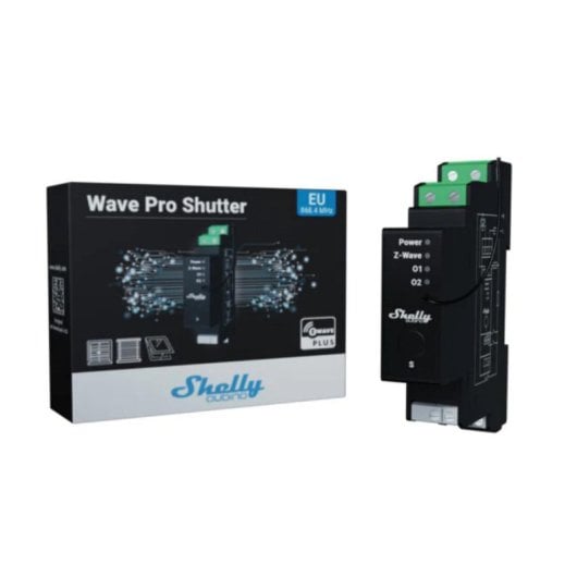 Control de obturador Shelly Wave Pro Shutter Negro Plástico 16A Protocolo 868,4MHz