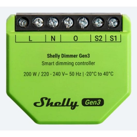 Dimmer Shelly Dimmer Gen3 Regulación Inalámbrica 150W LED 200W Halógenas Integrado