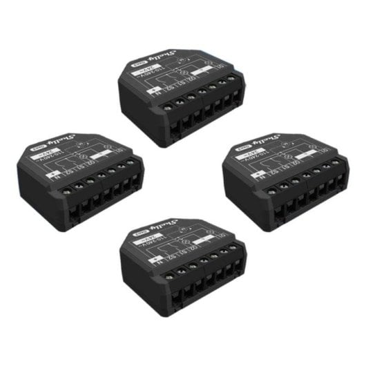 Relais Wi-Fi Shelly 2PM Gen3 Wi-Fi Bluetooth Contrôle des volets et de l’éclairage, Suivi de l’énergie, Encastrable