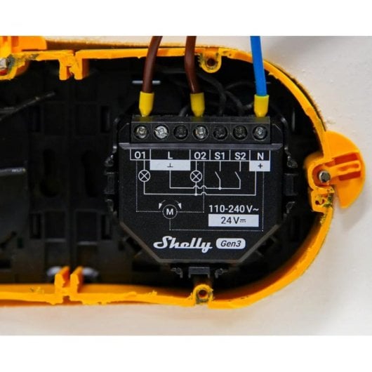 Relais Wi-Fi Shelly 2PM Gen3 Wi-Fi Bluetooth Contrôle des volets et de l’éclairage, Suivi de l’énergie, Encastrable