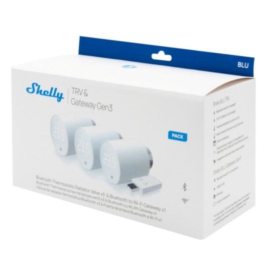 Termostato Shelly BLU TRV Blanco Giratorio Bluetooth WiFi Programable Interior