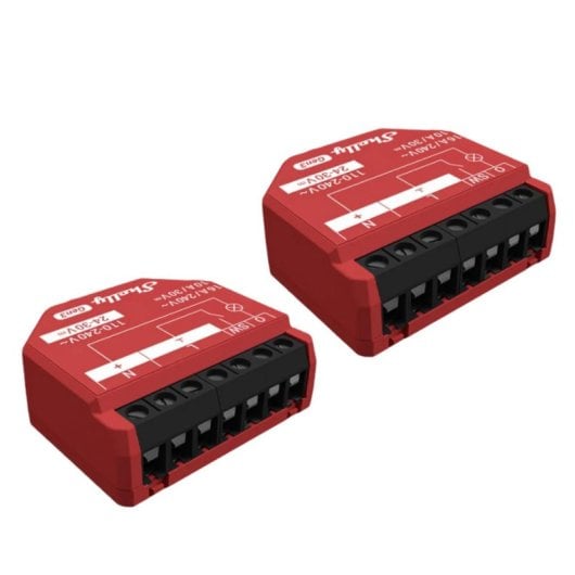 Interruptor inteligente Shelly SHELLY_1PM_GEN3_2ER wireless vermelho 2 peças