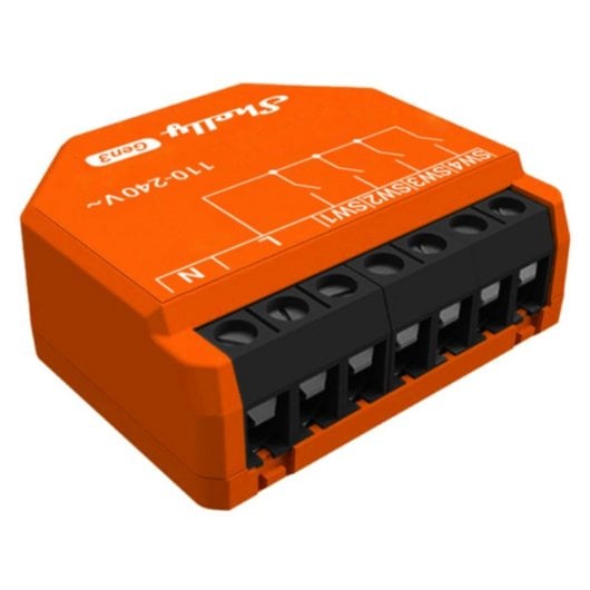 Interruptor WiFi Shelly i4 Gen3 4 canales Naranja 2.4GHz 30m AC 110-240V