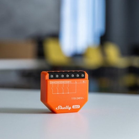 Interruptor WiFi Shelly i4 Gen3 4 canales Naranja 2.4GHz 30m AC 110-240V