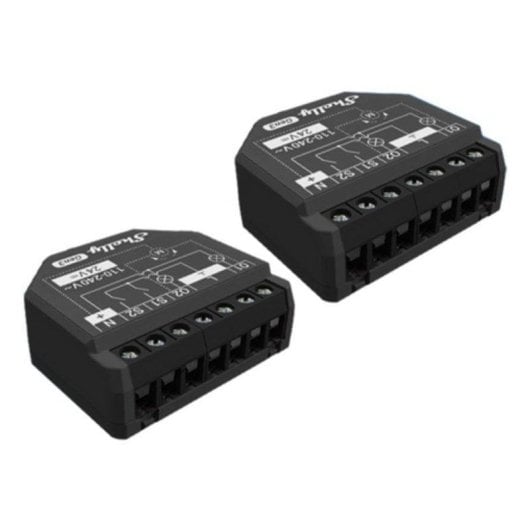 Relais Wi-Fi Shelly 2PM Gen3 Wi-Fi Contrôle de l’éclairage et des volets, Suivi de l’énergie, Encastrable