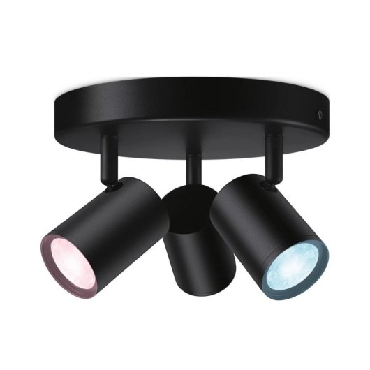 Foco Inteligente WiZ IMAGEO 3 LED regulável 2200K-6500K 345lm preto metal