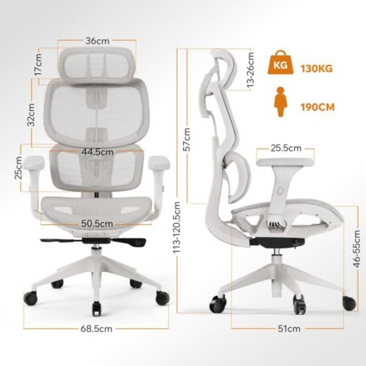 Silla de oficina SENSE7 Nobu respaldo modular malla transpirable ajuste 3D ergonómico