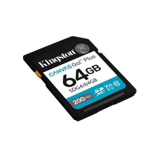 Kingston Canvas Go! Plus Cartão SD 64GB Classe 10 UHS-I U3 V30 200MB/s