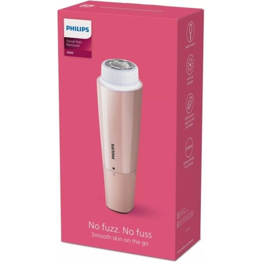 Depiladora facial Philips 5000 series BRR454/00 luz LED rosa cabezal hipoalergénico