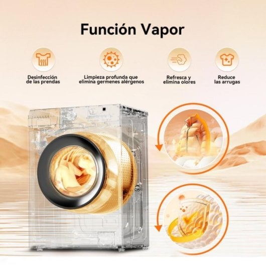 Lavadora carga frontal VOK 6Kg 1000 RPM Motor Inverter 15 programas Función Vapor