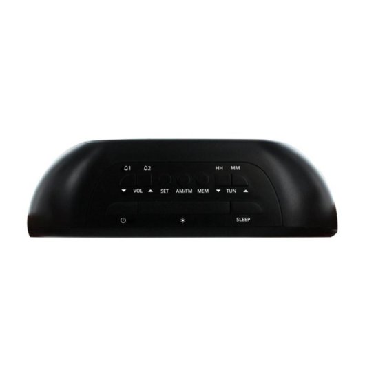 Radio réveil numérique Metronic 477037 Noir Miroir Double Alarme Fonction Sleep