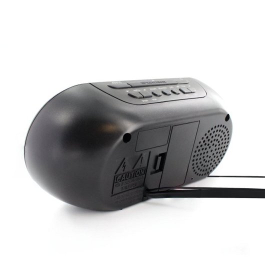 Radio réveil numérique Metronic 477037 Noir Miroir Double Alarme Fonction Sleep