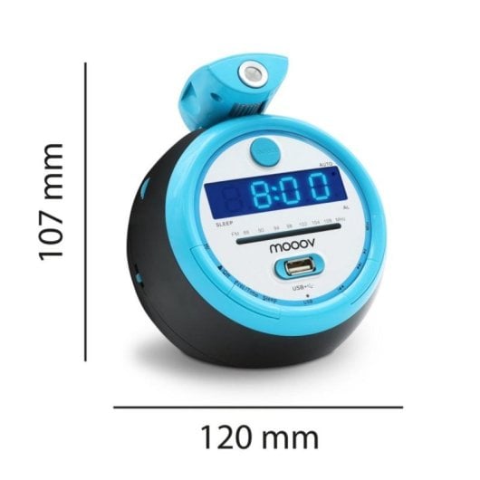 Réveil Multifonction avec Projection, Alarme, Radio FM et Entrée USB