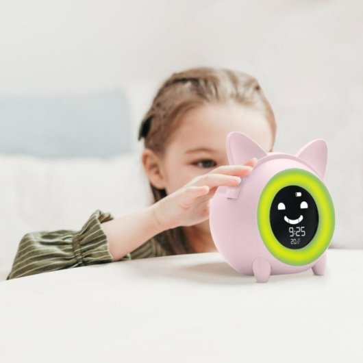 Réveil enfant METRONIC, veilleuse, écran LCD éducatif, USB compact