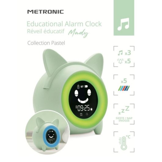 Despertador Infantil METRONIC Multifuncional Luz Quitamiedos Educativo Compacto