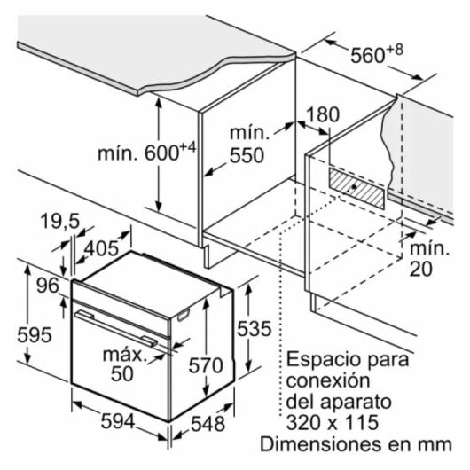 Horno eléctrico Balay 3HA5829B3 71 litros Blanco con vapor y autolimpieza Hydro