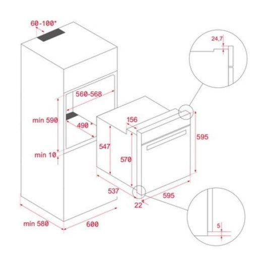Forno Multifunções Teka NEO HSB 6250 P WH Pirolítico Hidrolítico 71L A+ DualClean Branco