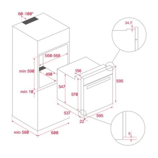 Forno elétrico Teka NEO HSB 6266 SS 70 litros Inox com autolimpeza Hydro