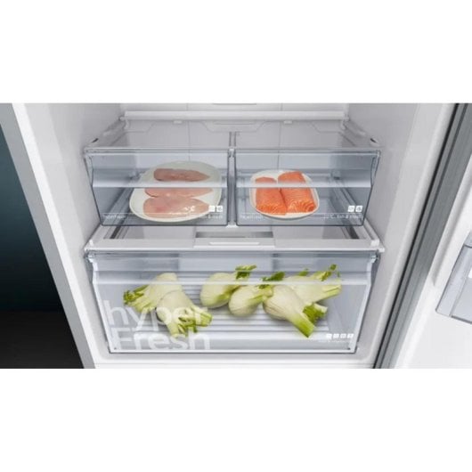 Frigorífico Siemens Combinado No Frost 203cm 438L D Aço Inox Anti-impressão Digital HyperFresh