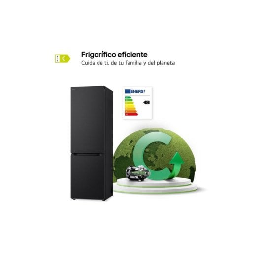 LG GBV3100CEP Combi 186cm 374L C Negro DoorCooling+ LINEARCooling NatureFRESH