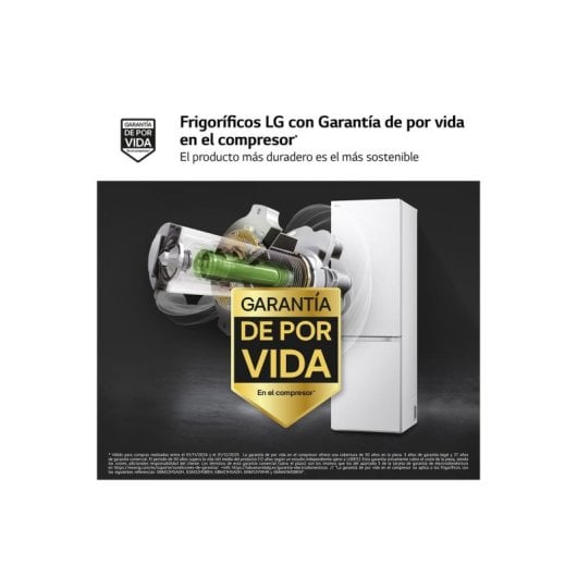 LG GBV3100ASW Combi No Frost 186cm 374L A Blanco DoorCooling+ NatureFRESH