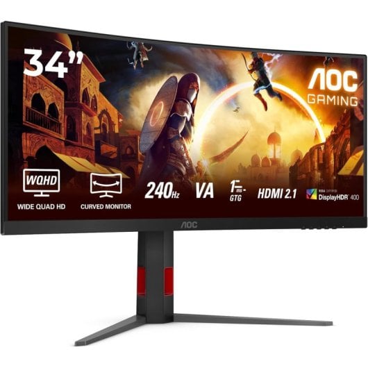 AOC CU34G4Z Monitor Curvo 34" Fast VA UltraWide QHD 240Hz HDR400 Adaptive Sync