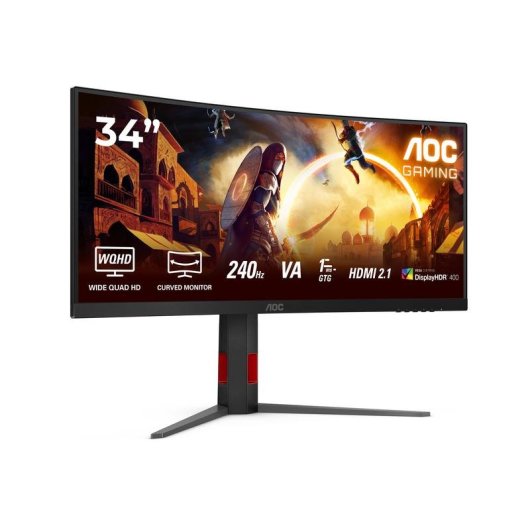 Écran PC AOC CU34G4Z 34'' UltraWide QHD 240Hz Fast VA Courbé HDR400 Adaptive Sync