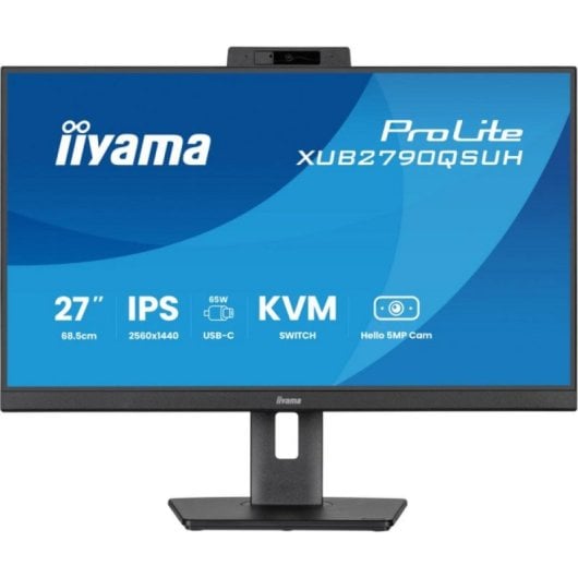 Moniteur Iiyama 27'' QHD 100Hz IPS KVM Webcam Intégrée USB-C