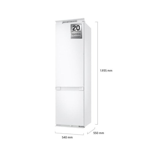 Frigorifique Samsung Combi Intégré 193.5cm 298L D Blanc