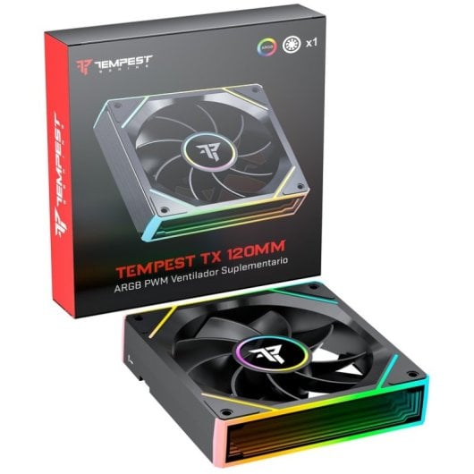 Tempest TX 120mm ARGB PWM Ventilador Reverso Suplementario Negro