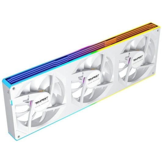 Tempest TX Pack 3x 120mm ARGB PWM Ventiladores Reversos Suplementarios Interconectables Blanco