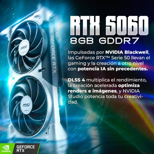 Desktop PC Racing Huracan Supra AMD Ryzen 7 9700X 32GB 1TB SSD RTX 5060 Windows 11 Pro