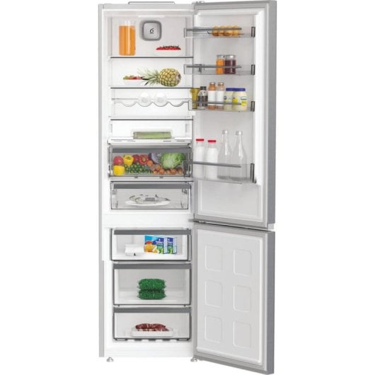 Frigorifique Whirlpool Combi 203,5cm 355L C Acier Inox Compartiment Zone Fraîche