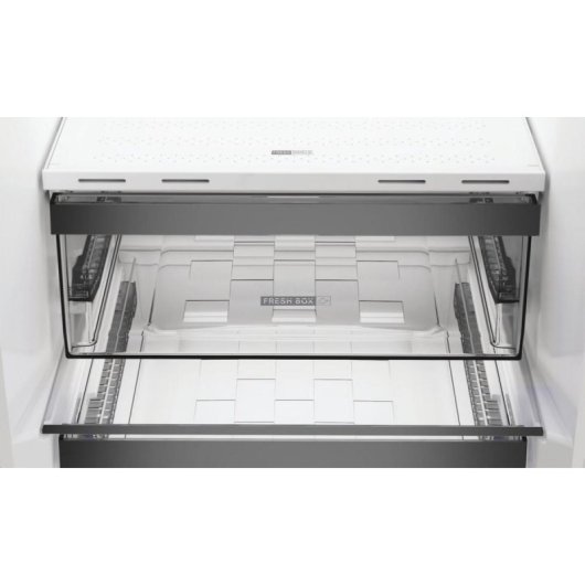 Frigorifique Whirlpool Combi 203,5cm 355L C Acier Inox Compartiment Zone Fraîche