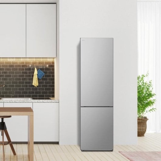 Frigorífico LG Combi 203cm 387L B Prata com Zona Fresca e Tecnologia Invertida