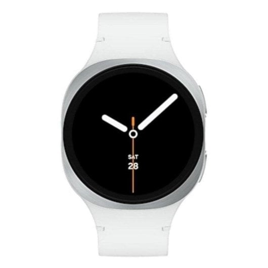 Samsung Galaxy Watch8 Bluetooth GPS NFC 40mm Super AMOLED Prata Correa Branca M Resistente à Água 5ATM+IP68