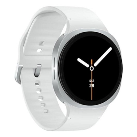 Samsung Galaxy Watch 8 Bluetooth GPS 44mm Silber Weißes Armband M IP68 Herzfrequenz
