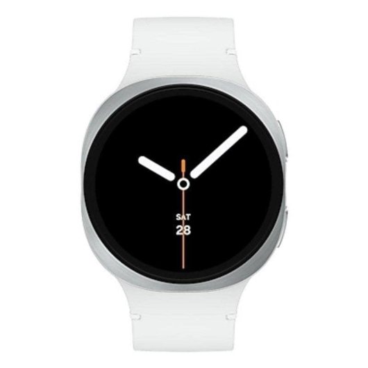 Samsung Galaxy Watch 8 Bluetooth GPS 44mm Silber Weißes Armband M IP68 Herzfrequenz