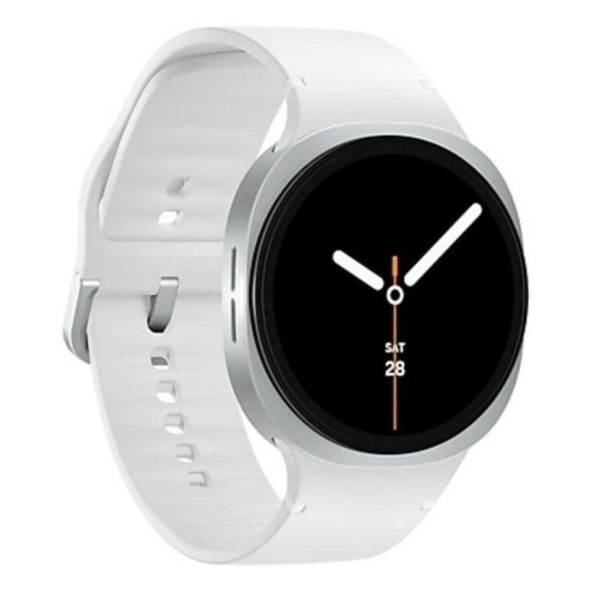 Samsung Galaxy Watch 8 Bluetooth GPS 44mm Silber Weißes Armband M IP68 Herzfrequenz