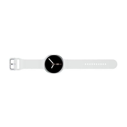 Samsung Galaxy Watch 8 Bluetooth GPS 44mm Silber Weißes Armband M IP68 Herzfrequenz