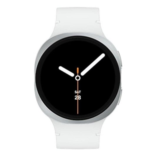 Samsung Galaxy Watch 8 Bluetooth GPS 44mm Silber Weißes Armband M IP68 Herzfrequenz