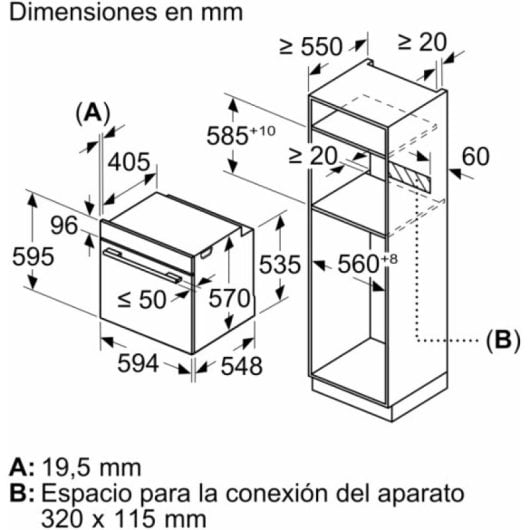 Forno elétrico Balay 3HB5131B3 71L branco com autolimpeza hidrolítica e controle giratório