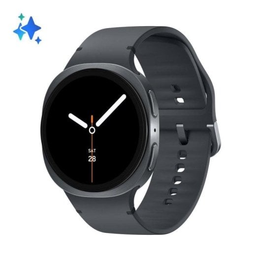 Samsung Galaxy Watch 8 Bluetooth GPS NFC 44mm Super AMOLED Argent Blanc M IP68 Pulsomètre